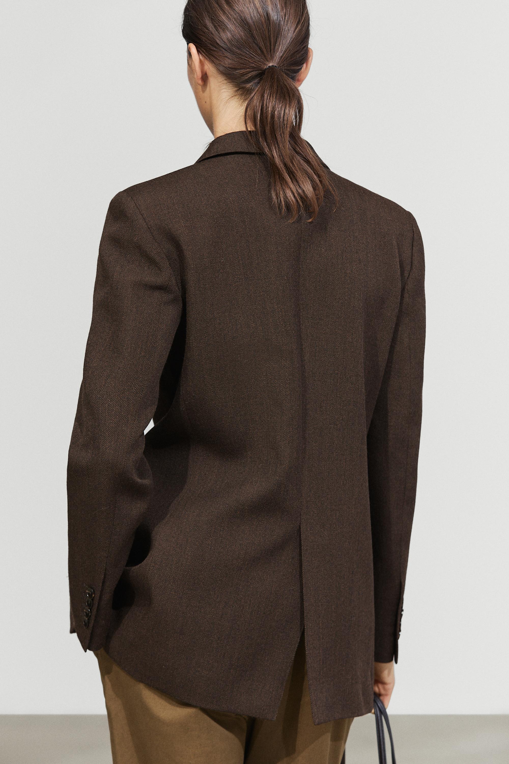 100% wool button detail blazer